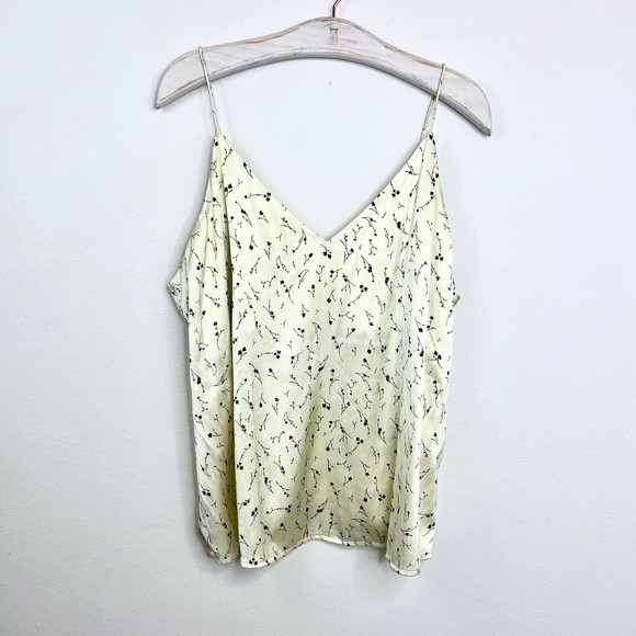 Something Navy Slip Floral Tank Top Large Yellow Floral Spaghetti Strap Cami - Picture 3 of 7